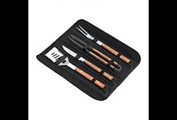 Kit barbecue (pince, fourchette, couteau, spatule) 